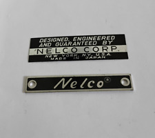 Vintage Nelco Sewing Machine Badge Logo Set of 2 Made in Japan picture
