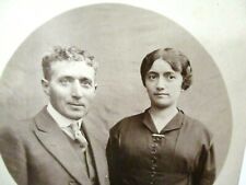 Antique RPPC Real Photo Postcard Man & Woman Sardonic Facial Expressions picture