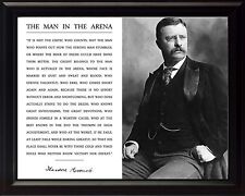 Theodore Teddy Roosevelt The Man In The Arena Quote Framed 8x10 Portrait Photo picture