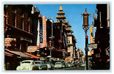 c1950s Among The Narrow Streets, San Francisco Chinatown California CA Postcard picture