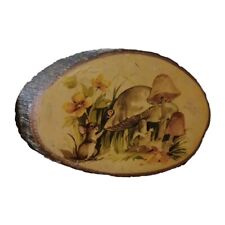 Vintage Mouse Wooden Decor Raw Edge Wisconsin Dells Souvenir Mushroom  picture