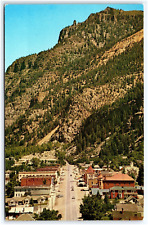 VIEW NORTHWARD ALONG MAIN STREET  OURAY COLORADO VTG POSTCARD picture