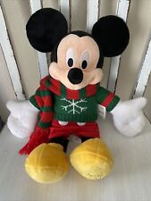 HTF Retired  16” Disney Store Christmas Mickey 2009  Sweater Scarf Plush NWT picture