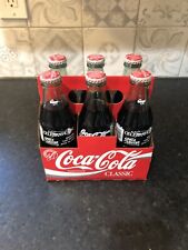 6 Pack 1995 NEW Glass Coca Cola Classic Bottles 8 oz Christmas Coke Soda picture