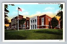 Waterville ME-Maine, Waterville High School, Antique, Vintage Souvenir Postcard picture