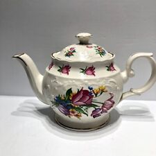Beautiful Floral Ceramic Tea Pot Vintage Crown Dorset Gold Trim Nice Gift Decor picture