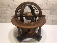 Vintage Sphere Globe in Wooden Stand Nautical Decor Astrology Zodiac Display picture