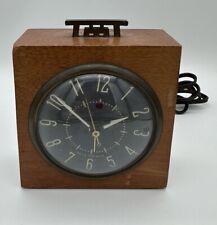 Vintage Wood SETH THOMAS Cathay Electric Alarm Clock MCM Asian PAGODA Working picture