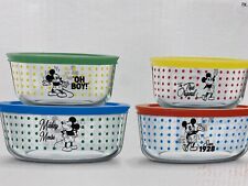 Pyrex x Disney NEW Mickey Mouse Decorated Glass Food Storage 8pc Set (0430166) picture