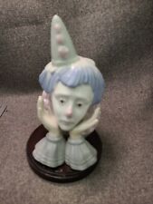 Vintage Meico Sad Pierrot Clown Head in Hands Porcelain by Paul Sebastian w/Base picture