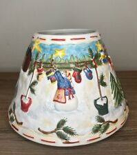 Robin Betterley Christmas Winter Snowman Candle Shade Topper Holiday Snowballs picture