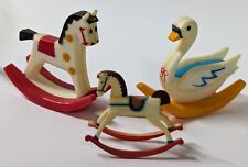 Vintage Plastic Cake Toppers Dollhouse Rocking Horse Swan picture
