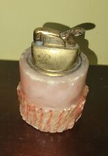 Vintage Evans table Lighter Bras & Alabaster Onyx Marble stone hand carved Italy picture