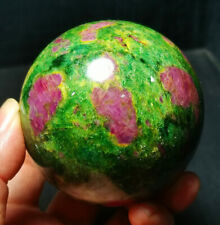 RARE 515G  Natural Polished Grandmother Green Ruby Crystal Ball Healing WYY1213 picture
