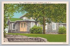 Postcard First Baptist Church Blowing Rock, North Carolina Vintage Linen picture