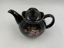 Pre-Owned Ceramic 5.5in Black Floral Teapot DD02B24001 picture