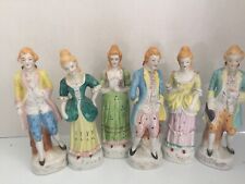 Enesco  3 Pair of Colonial Man & Lady Figurines Figures Vintage 8” picture