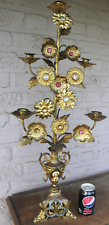 XXL antique church altar candelabra candle holder enamel dragon paws porcelain  picture