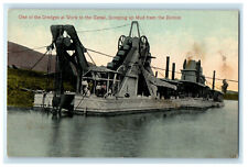 c1910s One of the Dredges Scooping Up Mud in Panama Canal Postcard picture