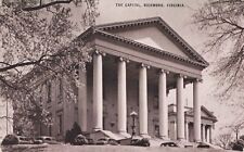 Richmond VA Virginia, The Capitol Building, Old Cars, Vintage Postcard picture