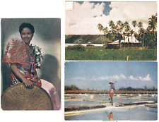 Vintage Philippines Lot of 3 Postcards~Chief Dwelling, Girl, Cavite Salt Beds picture