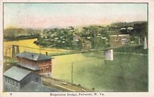 Suspension Bridge Fairmont West Virginia WV 1907 Postcard picture