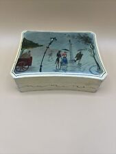 Vintage Jewelry Box Wood Hand Painted 60’s Rainy Days Rare picture