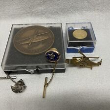 Vintage Sikorsky Aircraft Lot ( 5 ) Medallion/ 10 Year Pin / Tie Clasp/ X-Wing picture