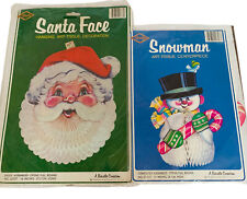2 Beistle Creation Snowman & Santa Art-Tissue Honey Comb Centerpiece Decoration picture