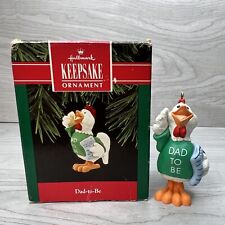HALLMARK Vintage Ornament 1992 Dad To Be Christmas Tree Decor Chicken Used picture