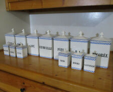 Sarreguemines French ceramic canister & spice set Delft blue picture