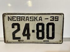 1939 Nebraska License plate 24-80 Cuming County picture