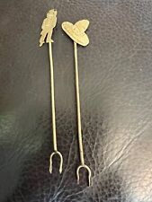 Pair of Vintage Silver Taxco Mexican Appetizer Cocktail Fork Picks picture