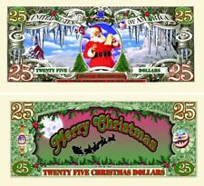 ✅ Merry Christmas Holiday Dollars 25 Pack Collectible Novelty Money Notes ✅ picture