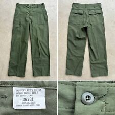 NOS 1970 Vtg US Army Type I OG 107 Cotton Sateen Pants W 35 L 31 Utility 70s picture