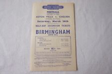 1949 Aston Villa v Chelsea Football Match Railway Handbill Timetable picture