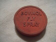 Vintage Standard Bovinol Fly Spray Wooden Token Wood Checkers Piece Crown Oil picture