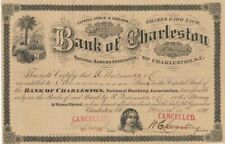 Bank of Charleston, South Carolina - Stock Certificate - Banking Stocks picture