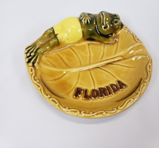 Vintage Ceramic Florida Souvenir Ashtray Frog Made In Japan by MI 1950s picture