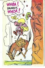 CC-081 Whoa Dangit Whoa Horse and Rider Over Cliff Artist Signed  Postcard picture