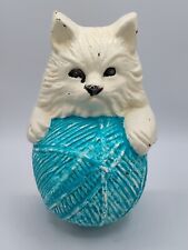 Vintage cast iron doorstop cat yarn ball novelty farm house picture