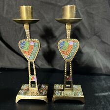 Brass Candle Holder Terra Sancta Guild Enamel Candlestick To The Lord Our God picture