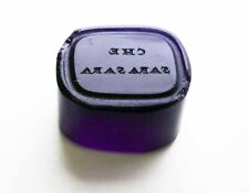 Antique Deep Purple  Glass Intaglio Seal.  Che Sara Sara/What Will Be Will Be picture