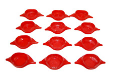 Glasbake Red Deviled Crab Imperial Baking Shell Dishes  Lot of 12 Vintage  T1822 picture