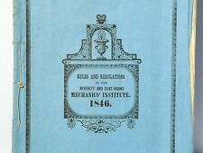 1846 Rules & Regulations of Beverley East-Riding Mechanics' Inst. Booklet #BH picture