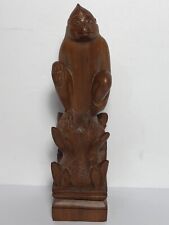 Vintage Chinese Sitting Monkey Wood Carving. Approx. 7