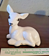 VINTAGE R.O.C. CERAMIC ARTISTIC GIFTS WHITE CHRISTMAS DEER FAWN picture