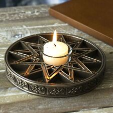 Greek Astrological Horoscopes Zodiac Pentagram Alchemy Votive Candle Holder picture