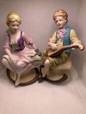 Royal Deville Young Man And Young Lady Figurines picture