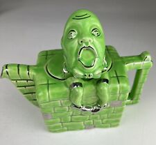 Humpty Dumpty Wall Lingard Webster Tunstall Teapot Green & Silver Trim England picture
